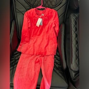 NWT Jacadi girl velvet Set Sweatshirt & Pants / size 8 years